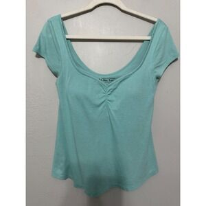 Victoria Secret Bra Top Padded Shelf Bra Tee Aqua Green Small
